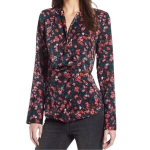 Something Navy Pink Rosebud Painterly Roses Top NWT Size XXL